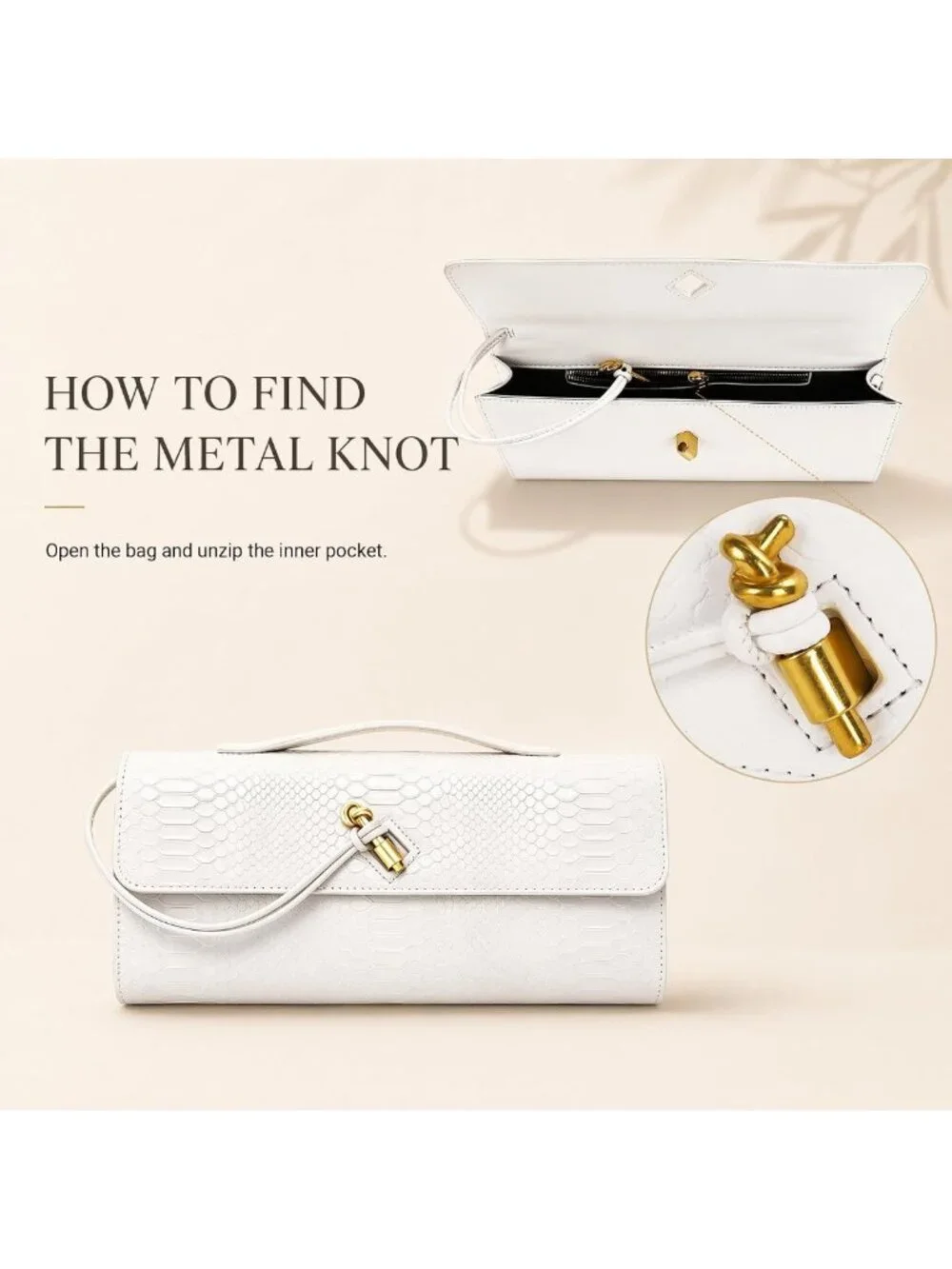 Stylish Women's Woven Clutch Purse with Crocodile Print - Chic Evening Bag